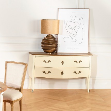 Commode ALIENOR, plateau chêne, 2 tiroirs