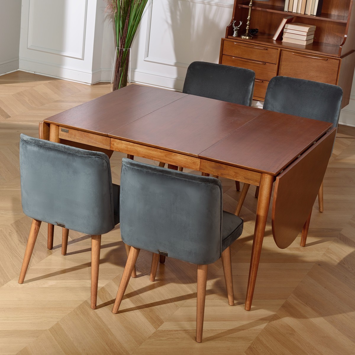 Tables avec rallonges intégrées en bois, pour salle à manger - Robin ...