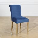 Chaise velours Alix cuir