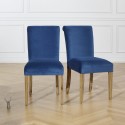 Chaise velours Alix cuir