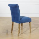 Chaise velours Alix cuir