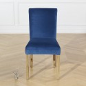 Chaise velours Alix cuir