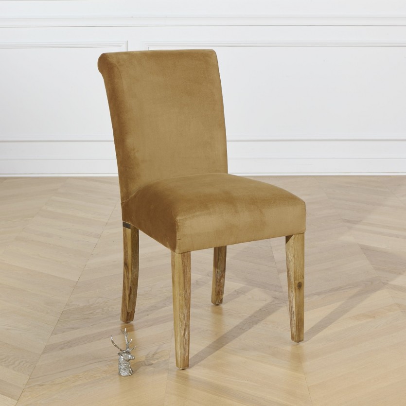 Chaise velours Alix bleu marine