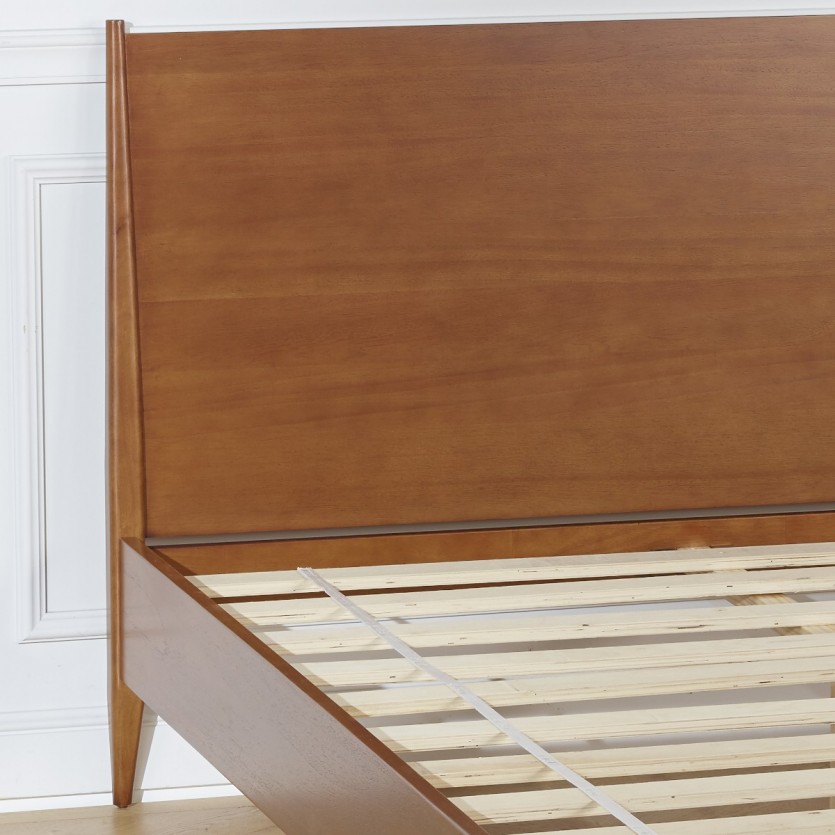 DALHIA - Lit double scandinave en bois, King size 150x200 (tailles UK)