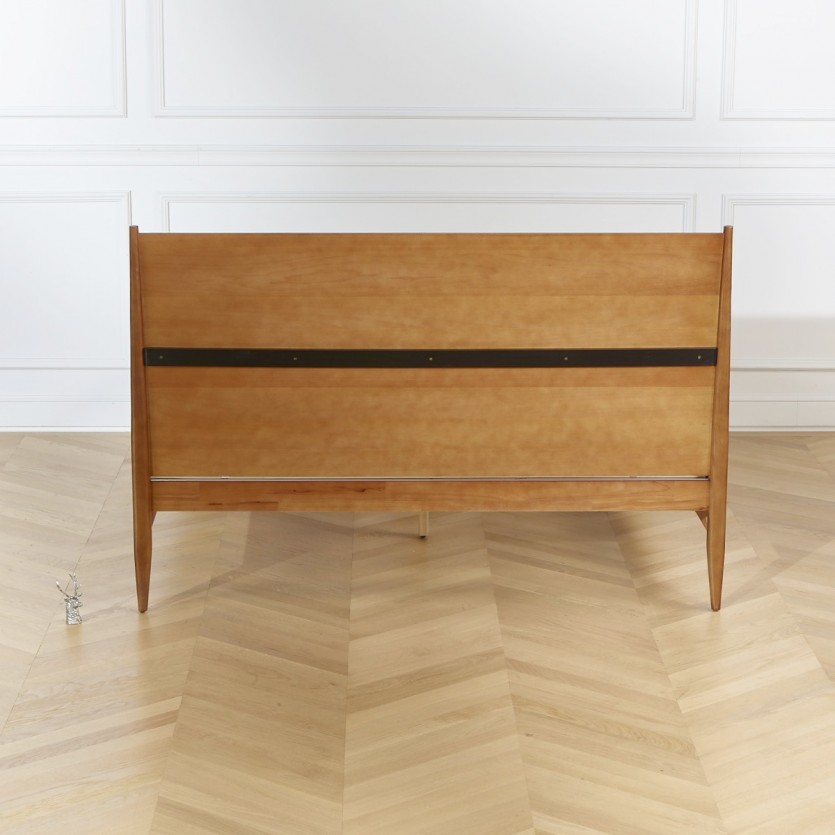DALHIA - Lit double scandinave en bois, King size 150x200 (tailles UK)