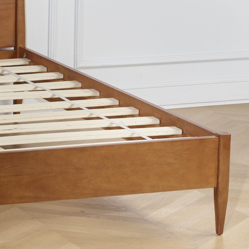 DALHIA - Lit double scandinave en bois, King size 150x200 (tailles UK)
