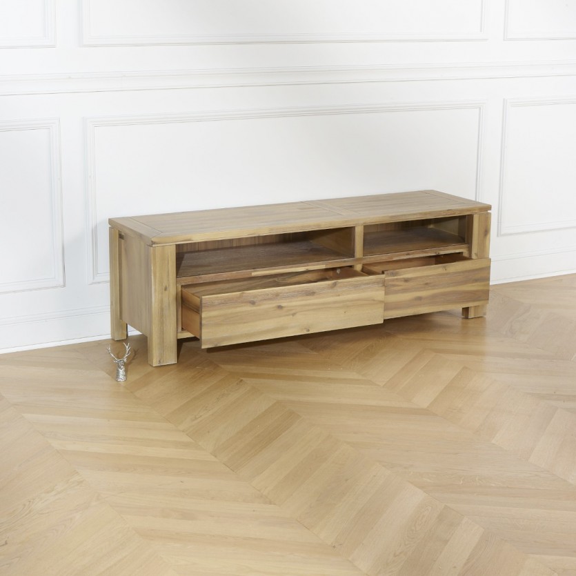 Meuble TV, bois, 2 tiroirs, ENZO