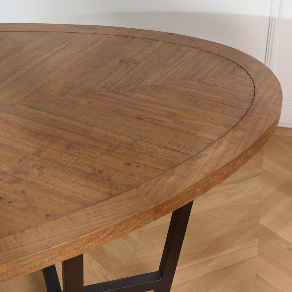 Table Industrielle ovale  Jackson robin des bois