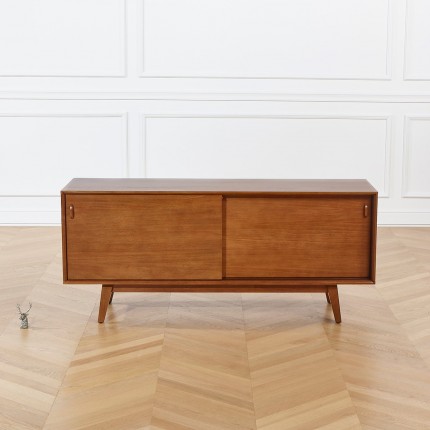 MATHILDE - Buffet scandinave en bois, 2 portes coulissantes