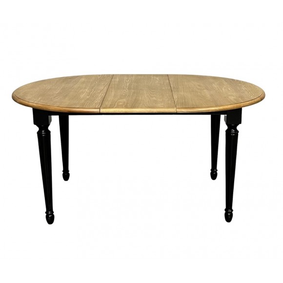 ARLINGTON - Table à manger noire, 1 rallonge