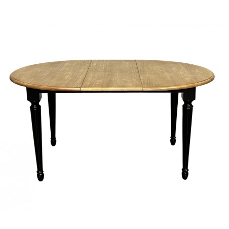 ARLINGTON - Table à manger noire, 1 rallonge