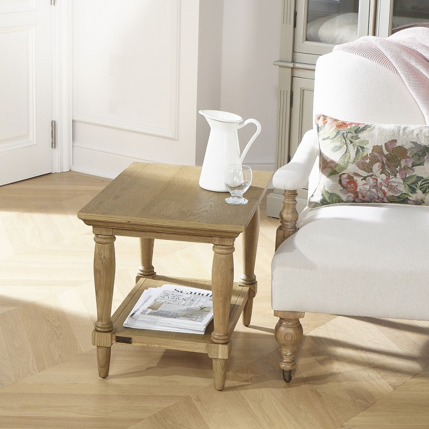 Bout de canapé bois shabby chic