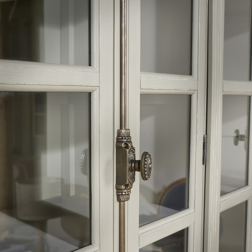 Double vitrine bibliothèque en bois shabby chic
