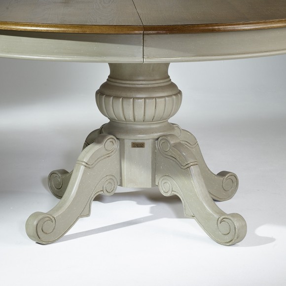 table pied centrale extensible grise robin des bois