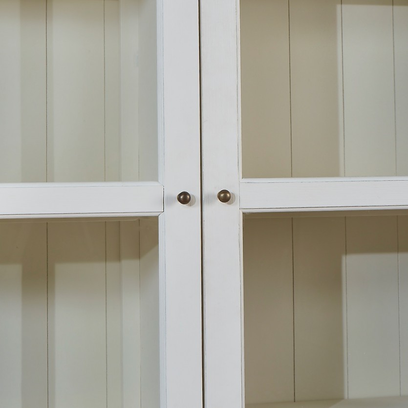 KENNETH - Vitrine style romantique en bois massif, 2 portes