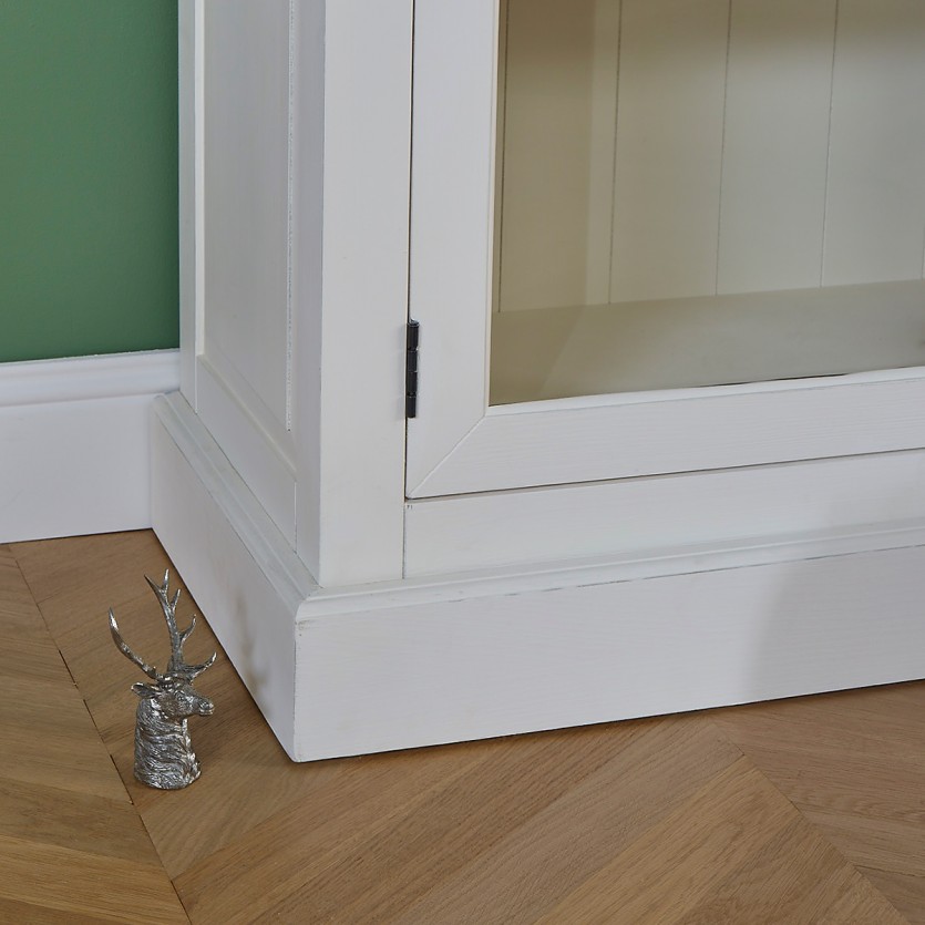 KENNETH - Vitrine style romantique en bois massif, 2 portes