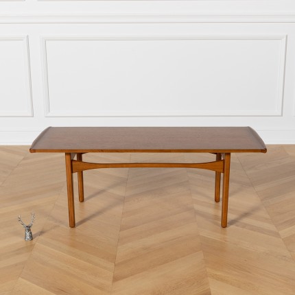 DALHIA – Nordic-style coffee table in solid wood, walnut stain