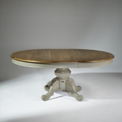 Table à rallonge ronde grise Amboise 