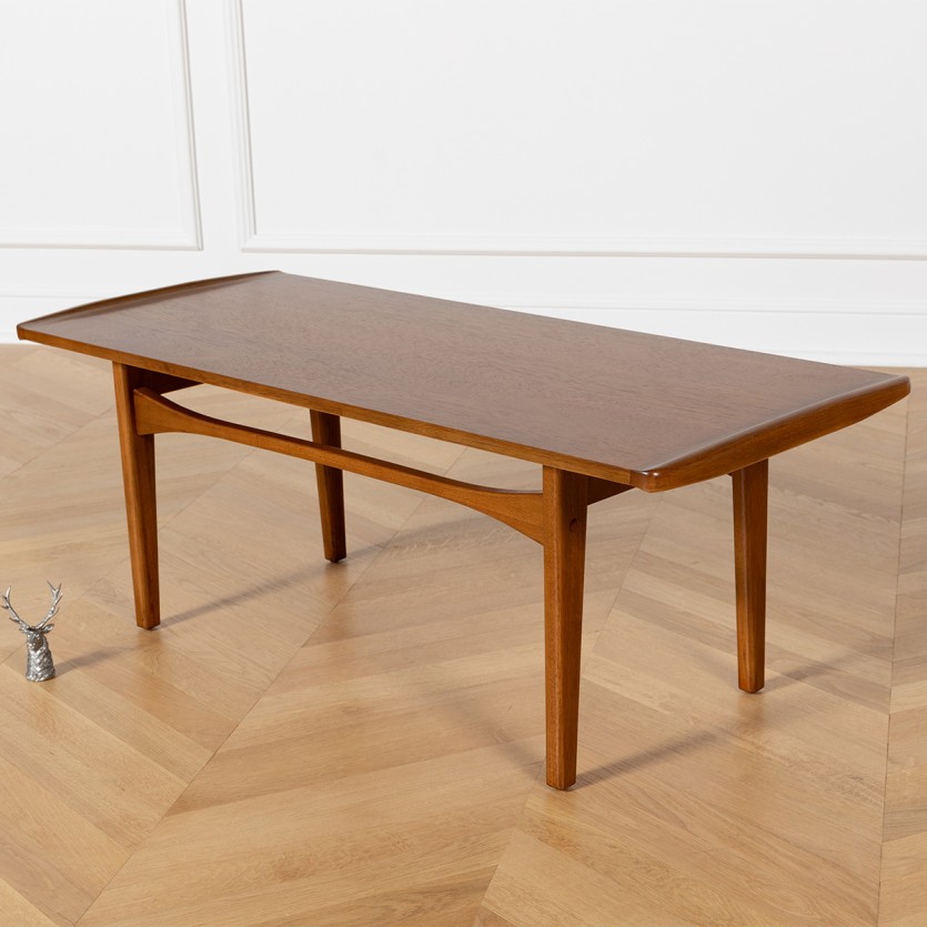 DALHIA - Salontafel in Scandinavische stijl, poten van massief hout, notenkleur