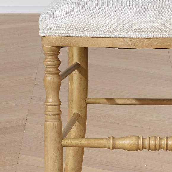 NAPOLEON III - Lot de 2 chaises baroques style romantique en bois massif et lin premium
