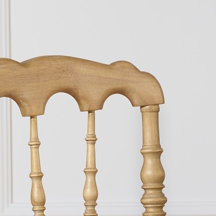 NAPOLEON III - Chaises baroques style romantique en bois massif et lin premium, lot de 2