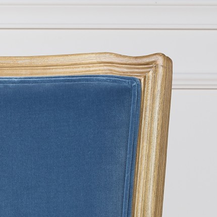 MARIE ANTOINETTE - Chaises style romantique en tissu velours de coton et bois massif, lot de 2