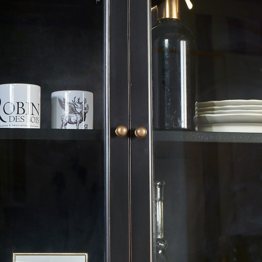 TOULOUSE - Buffet vitrine modulable en bois, 9 portes