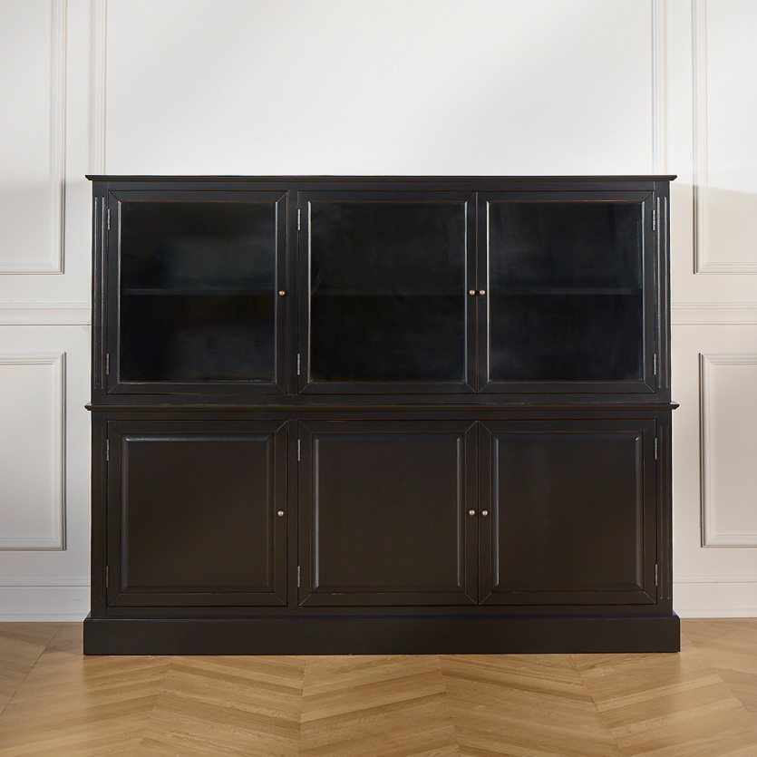TOULOUSE - Buffet vitrine modulable en bois, 9 portes