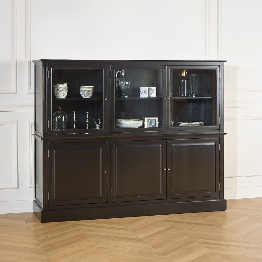 TOULOUSE - Buffet vitrine modulable en bois, 9 portes