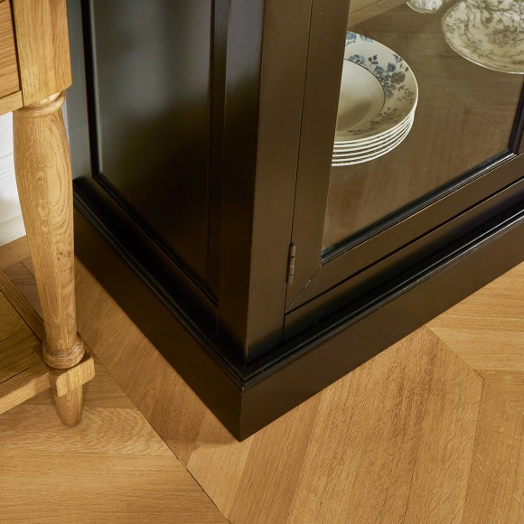 KENNETH - Vitrine style romantique en bois massif, 2 portes