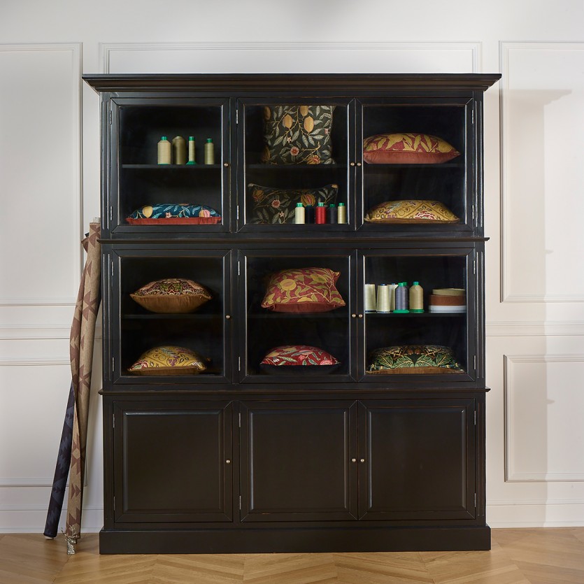TOULOUSE - Buffet vitrine modulable en bois, 9 portes