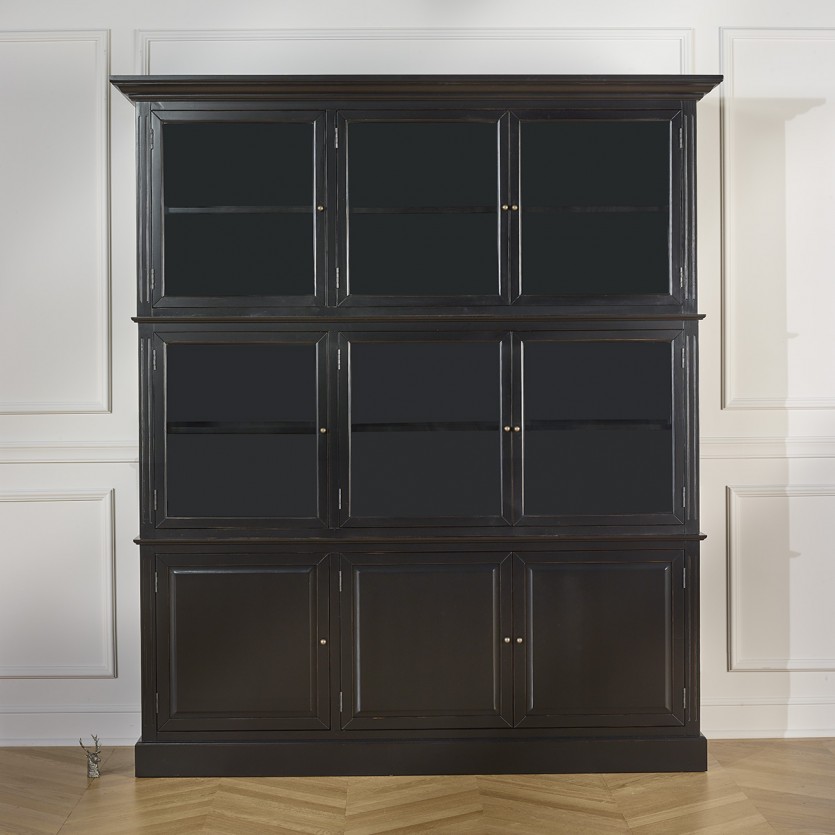 TOULOUSE - Buffet vitrine modulable en bois, 9 portes