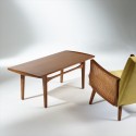 Fauteuil vintage canné jaune moutarde, CUBA