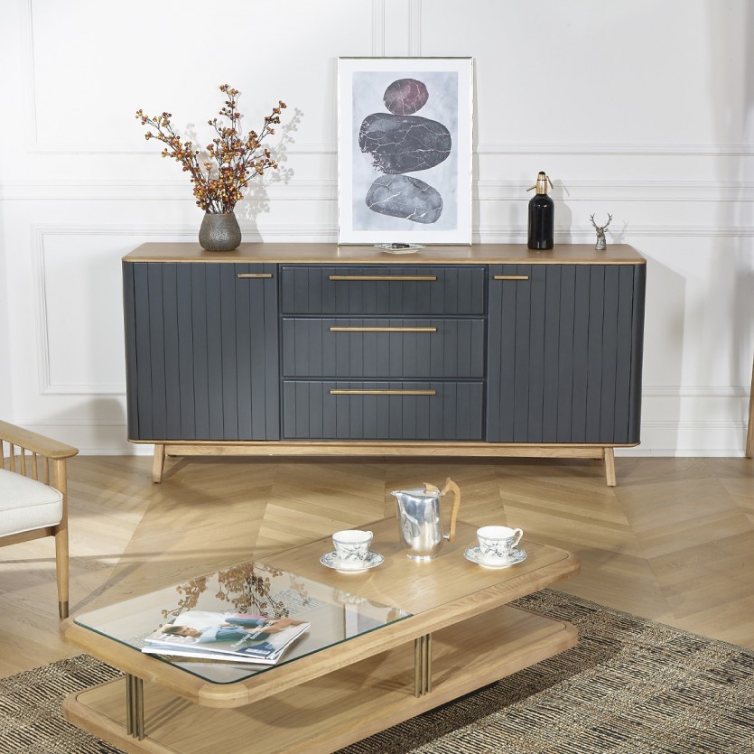 JOËL - Aparador de comedor estilo moderno en madera, 190 cm