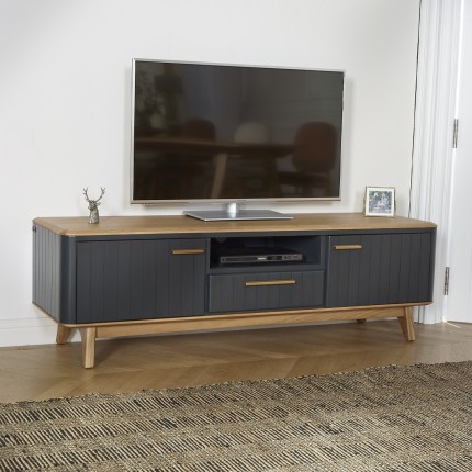 JOËL - Meuble TV contemporain en chêne 160 cm