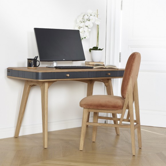 KYOTO - Modern style desk, oak top, 2 drawers