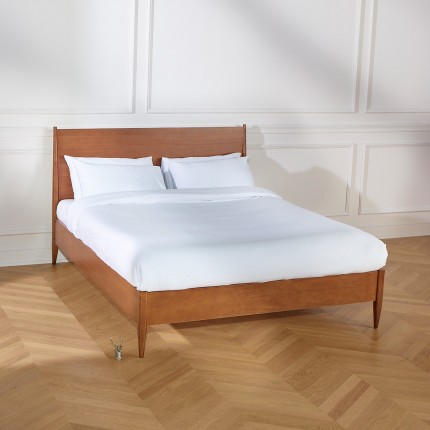 DALHIA - Lit double style scandinave en bois, 140 x 200