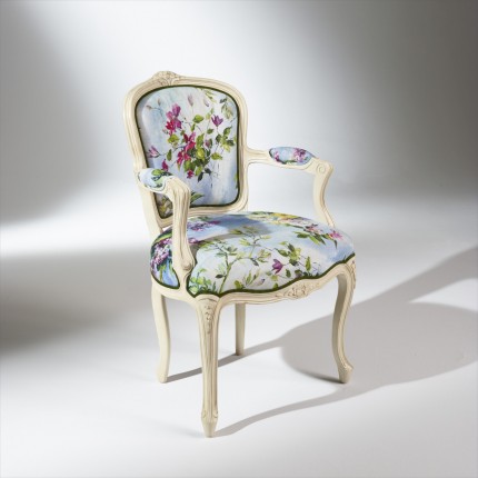 LOUVRE MERVEILLES - Fauteuil cabriolet en lin imprimé