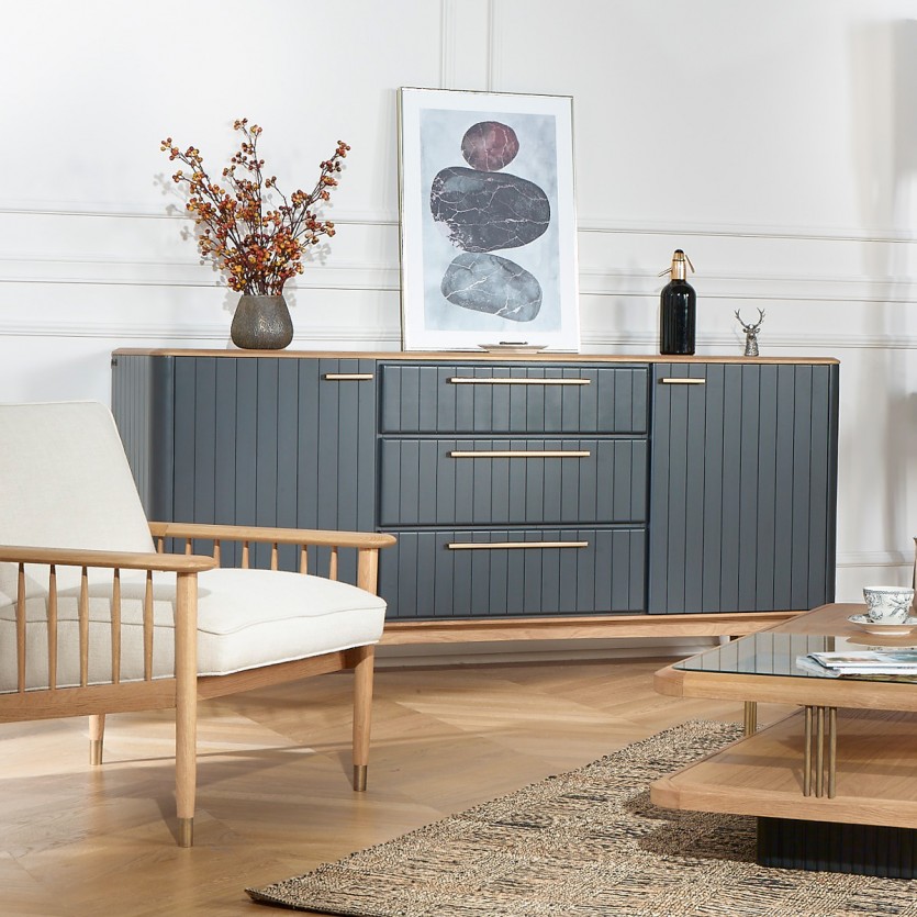 JOËL - Buffet da sala da pranzo in stile moderno in legno, 190 cm