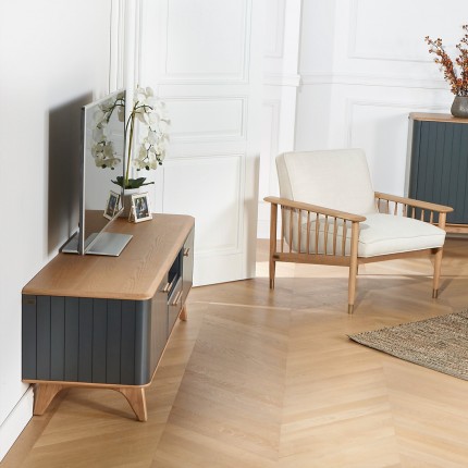 JOËL - Meuble TV contemporain en chêne 160 cm