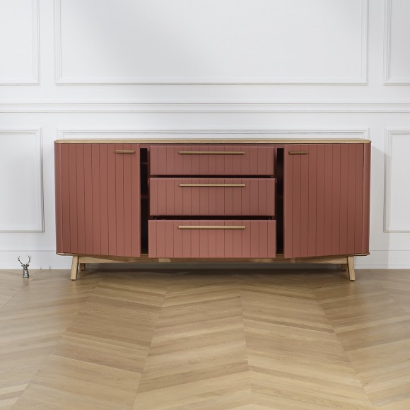 JOËL - Buffet de salle à manger style moderne en bois massif 190 cm