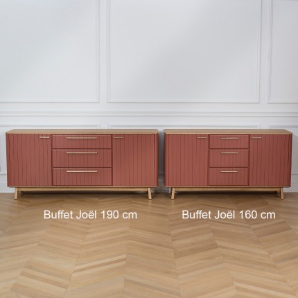 JOËL - Buffet de salle à manger style moderne en bois massif 190 cm