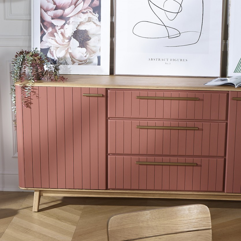 JOËL - Buffet da sala da pranzo stile moderno in legno massiccio 190 cm