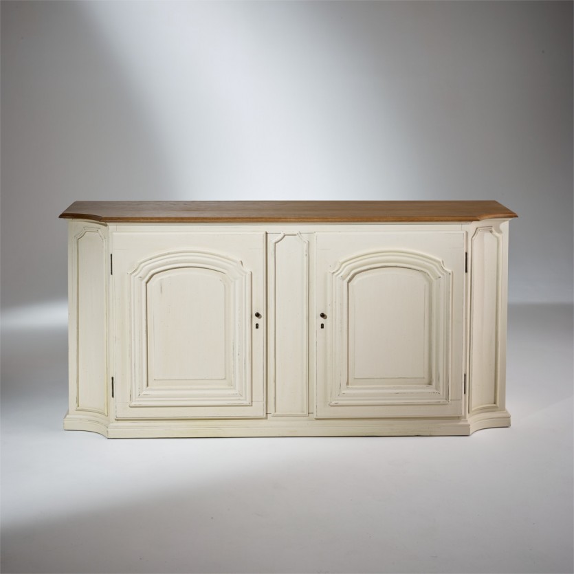 Buffet salon blanc ivoire, 2 portes, ELISABETH