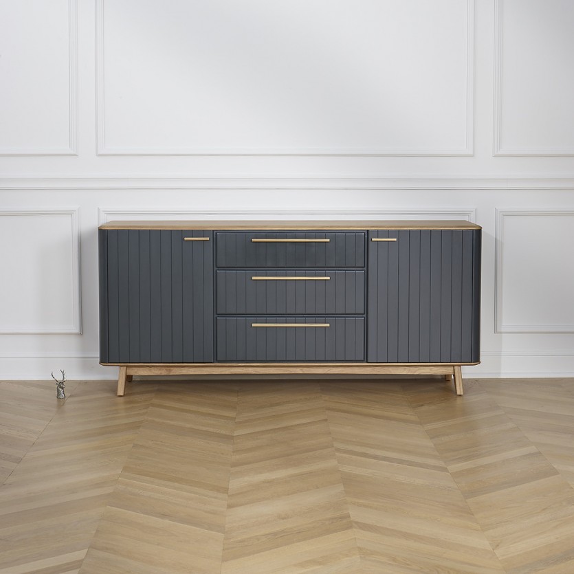 JOËL - Buffet de salle à manger style moderne en bois, 190 cm