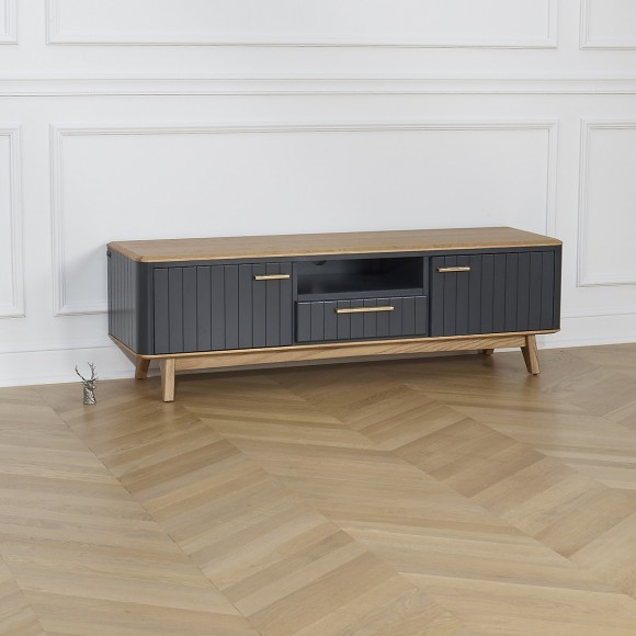 JOËL - Meuble TV contemporain en chêne 160 cm