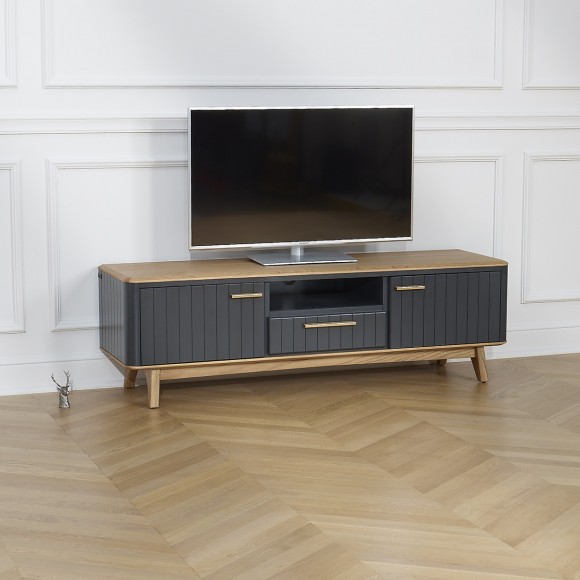 JOËL - Meuble TV contemporain en chêne 160 cm