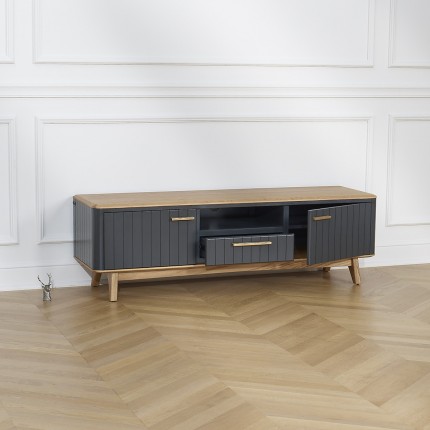 JOËL - Meuble TV contemporain en chêne 160 cm