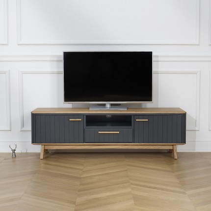 JOËL - Meuble TV contemporain en chêne 160 cm