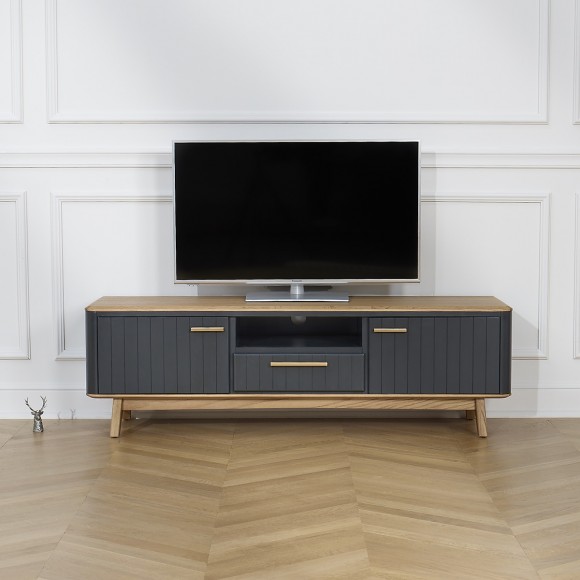 JOËL - Meuble TV contemporain en chêne 160 cm